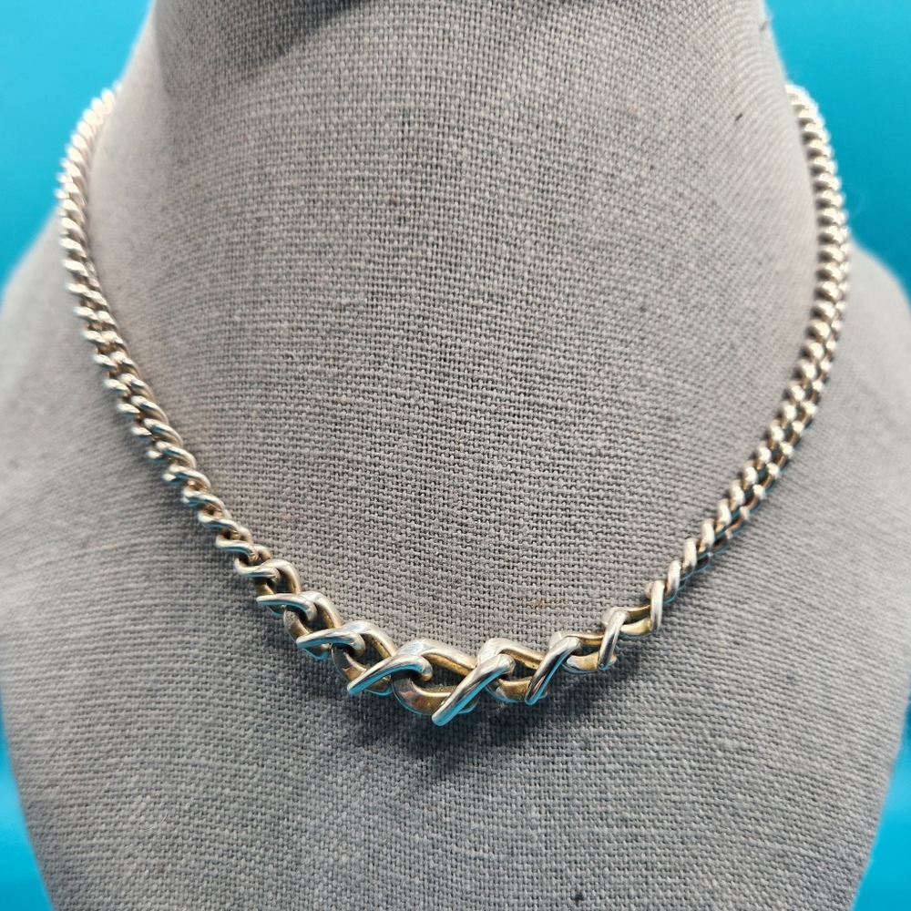 Tiffany & Co. Forge Graduated Link Chain Necklace Sterling Silver - Picture 4 of 7